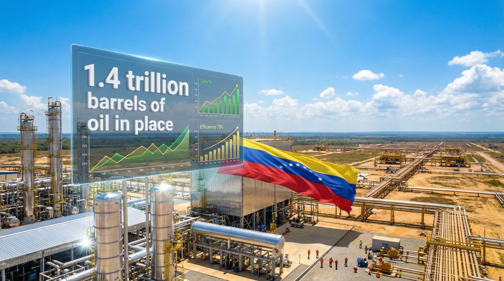 Venezuelan oil field with production data.
