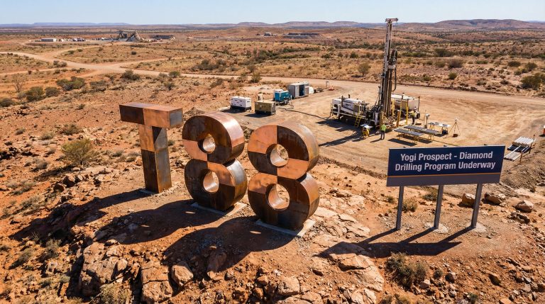 Taiton Resources Ltd-T88-Diamond drilling operation in rugged landscape.