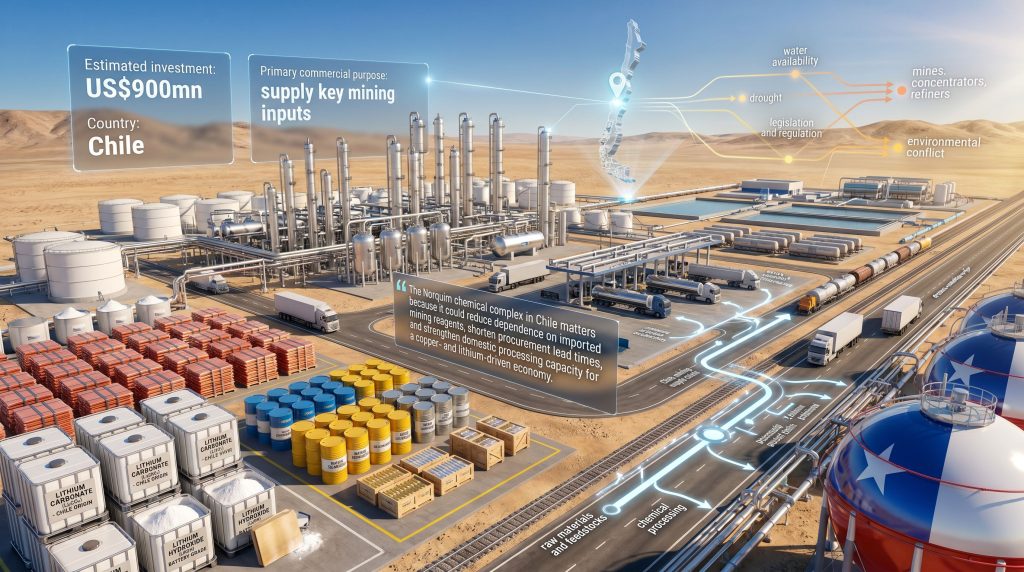 Norquim chemical complex in Chile infographic