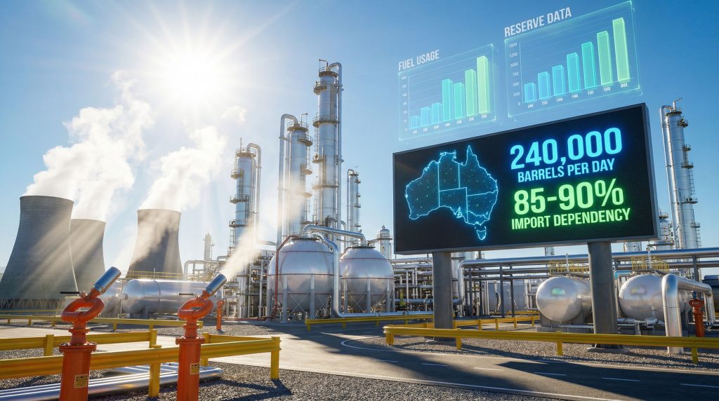 Geelong oil refinery fire impacts operations.