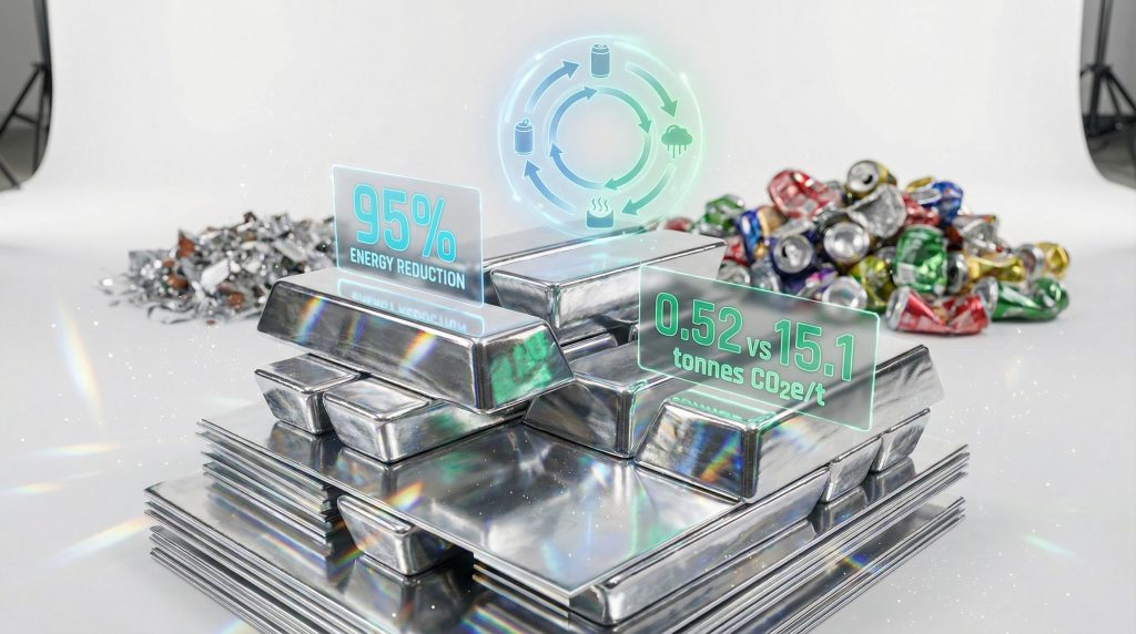 Recycled aluminium sustainability: efficiency and emissions benefits.