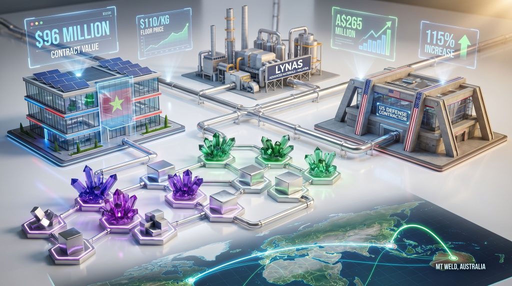 Lynas Rare Earths supply chain infographic.