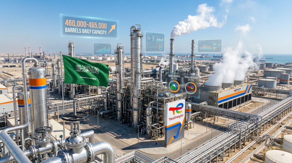 Saudi Arabia's SATORP refinery industrial landscape.