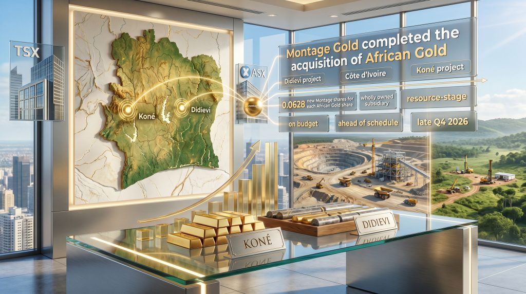Montage Gold acquisition of African Gold infographic