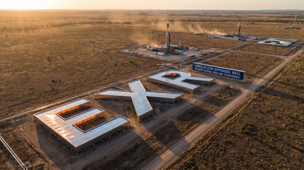 Elixir Energy Ltd-EXR-Aerial view of EXR drilling site.