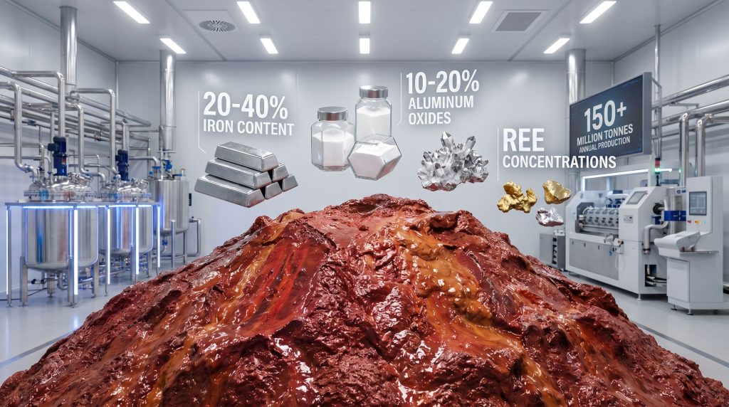Industrial process of red mud metals recovery.