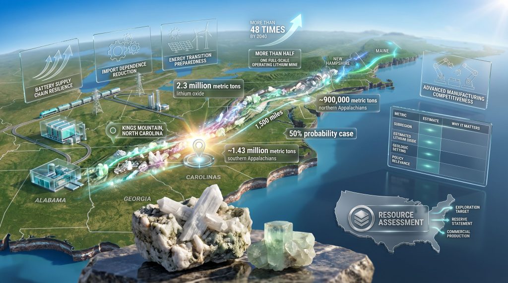 USGS Appalachia lithium potential map infographic