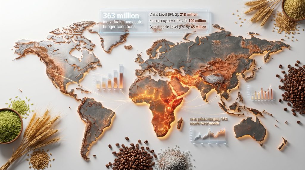 Global food crisis visualized through maps.