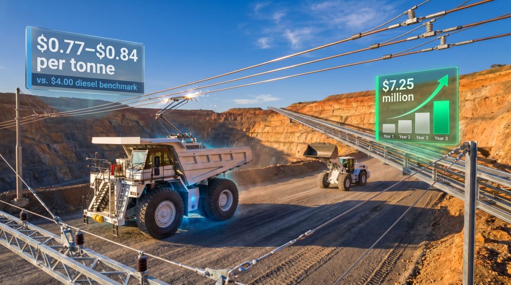 electrified mine haulage systems cost savings infographic