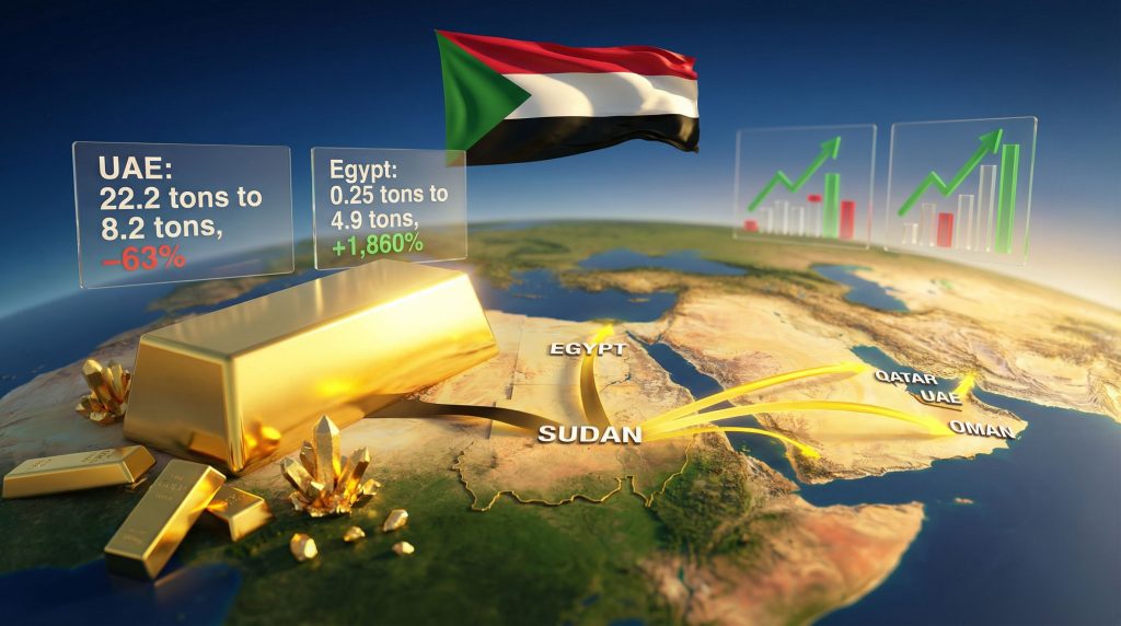 Sudan gold exports decline to UAE.