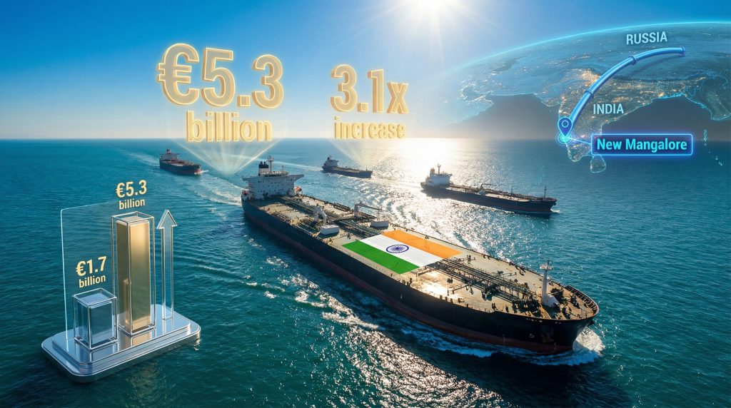 India's Russian oil imports significantly increasing.