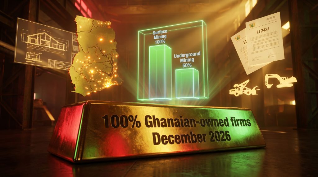 Ghana mining rules prioritize local outsourcing.