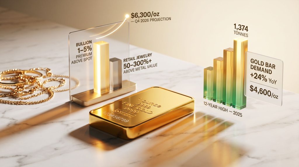 gold bullion vs jewelry for investment comparison chart