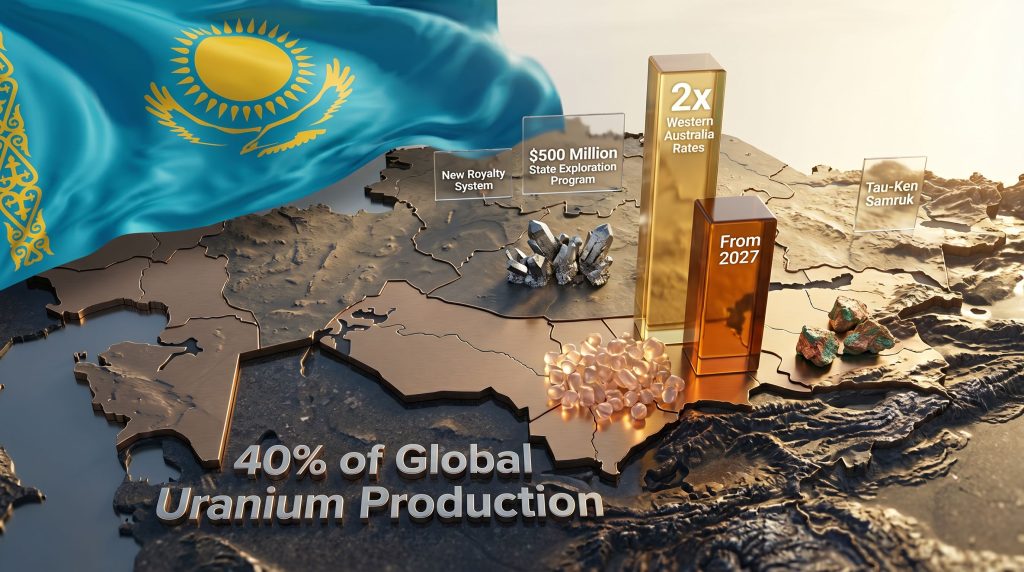Kazakhstan critical mineral state control uranium map graphic