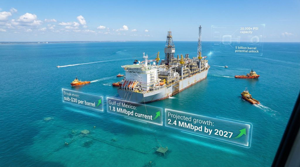 Deepwater offshore resurgence with operational platform.