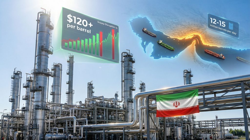 Iran war impact on oil production: disrupted flow, rising prices.