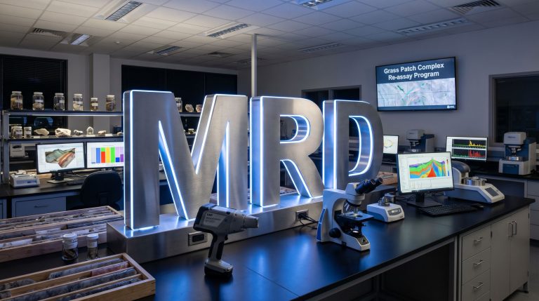 Mount Ridley Mines Ltd-MRD-MRD lab with scientific equipment and displays.