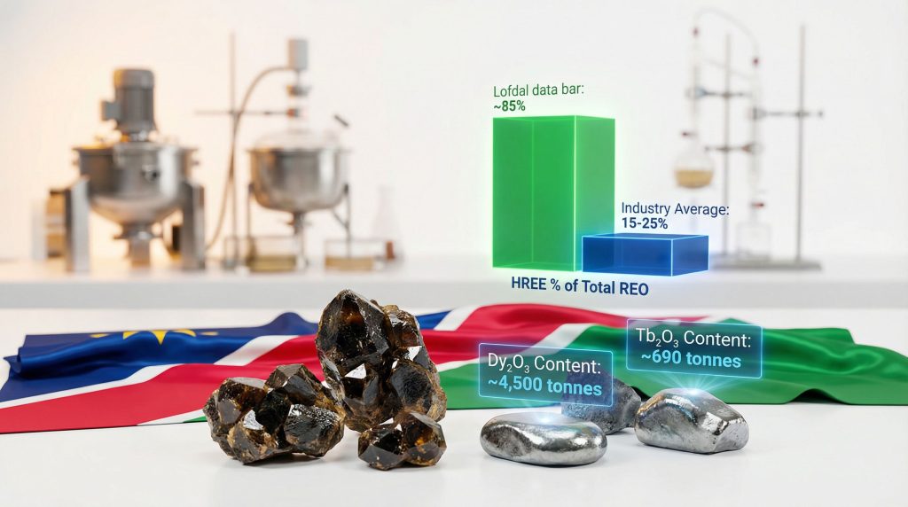 Namibia Lofdal rare earth project data comparison.