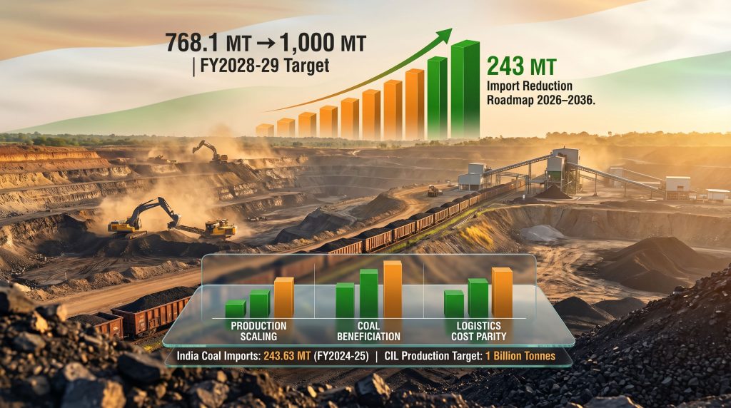 Coal India 10-year roadmap to slash coal imports infographic