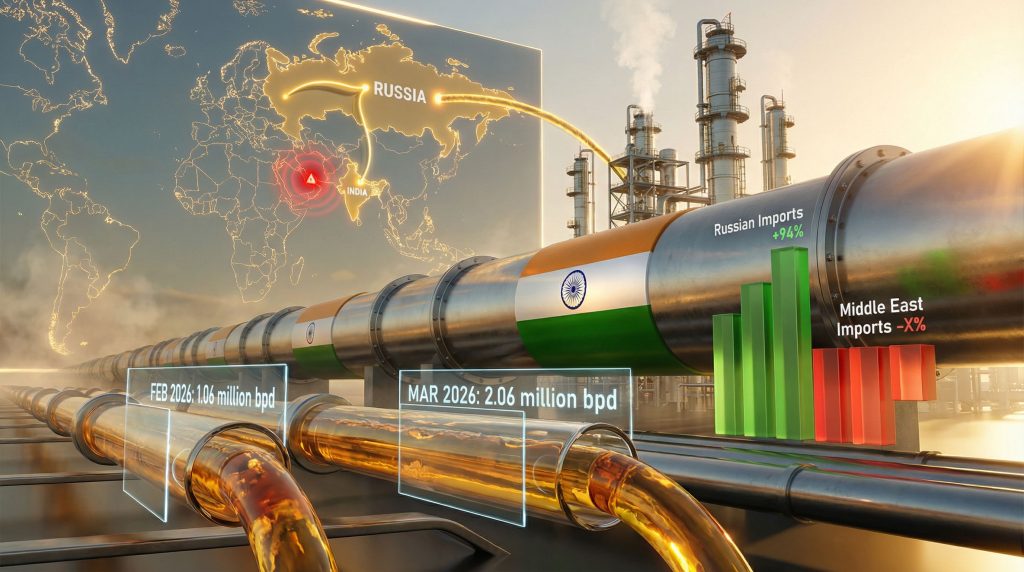 India boosts Russian oil imports visualization.