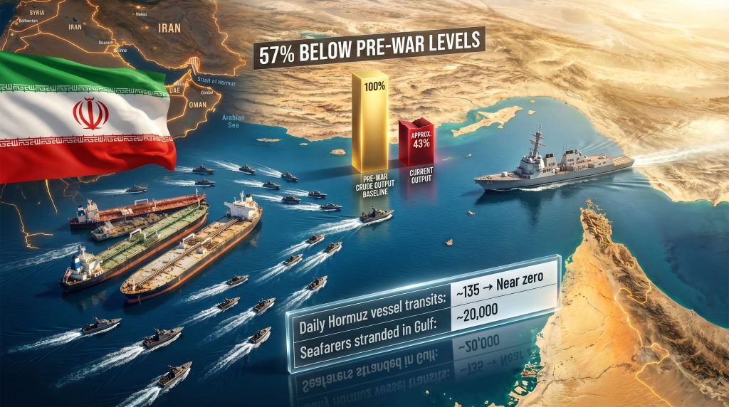 Trump Hormuz blockade oil transit map graphic