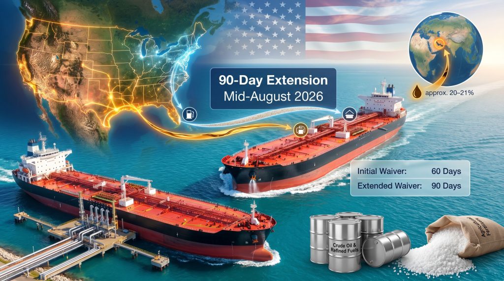 Trump extends US shipping waiver by 90 days infographic