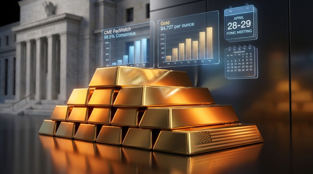 Gold prices rise after April 2026 FOMC meeting.
