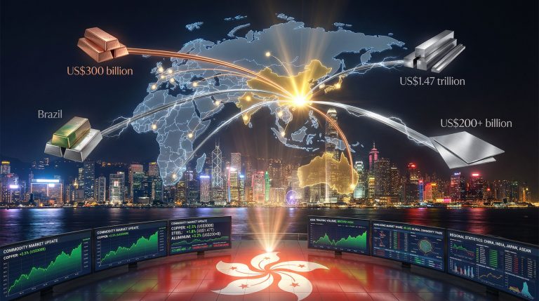Hong Kong commodities market ecosystem illustrated graphically.