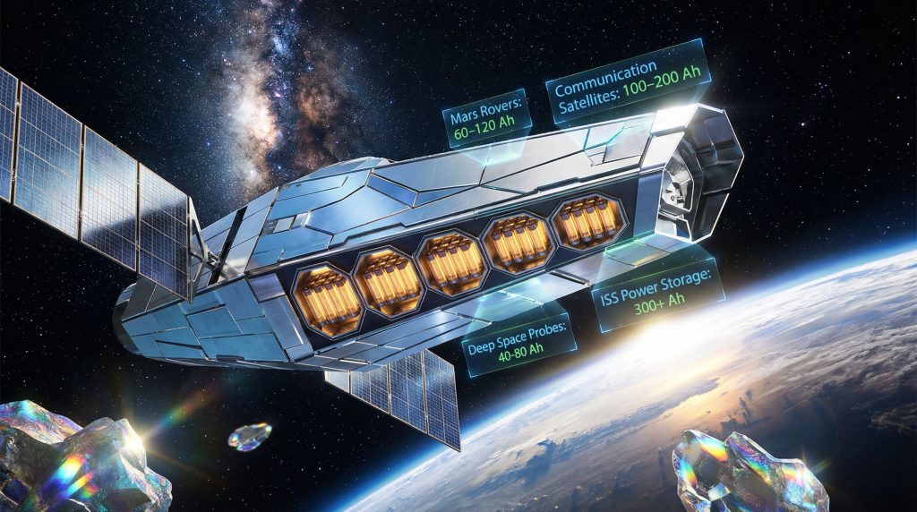 Advanced spacecraft utilizing lithium power sources.