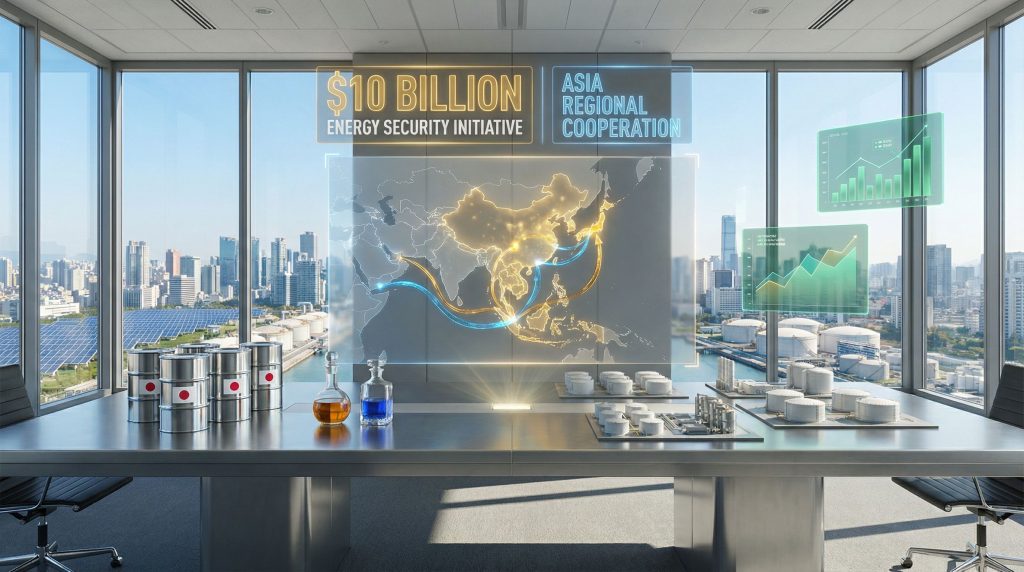 Japan offers $10bn for Asian oil security.