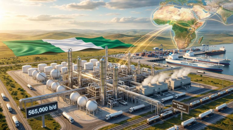 Nigeria as a net gasoline exporter visualization.
