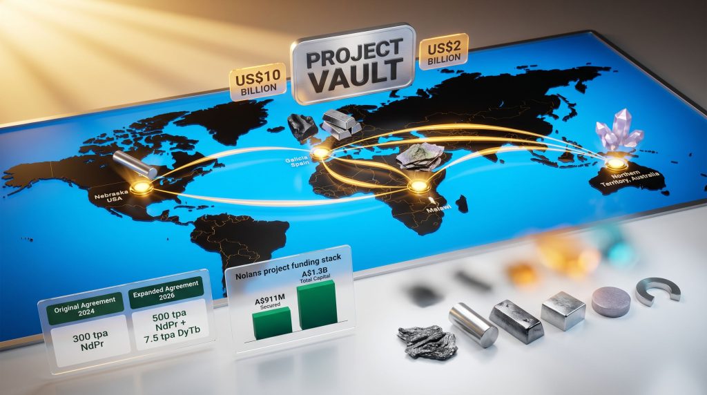 Traxys Project Vault critical minerals offtake deals map