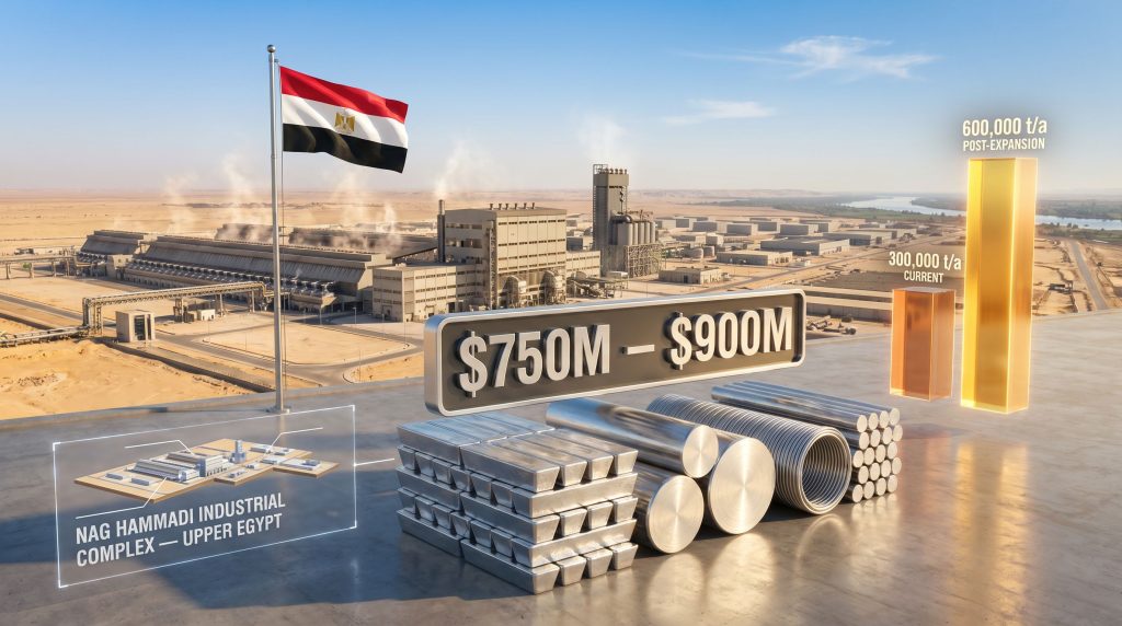 Trafigura Egyptalum aluminum smelter in Egypt expansion infographic