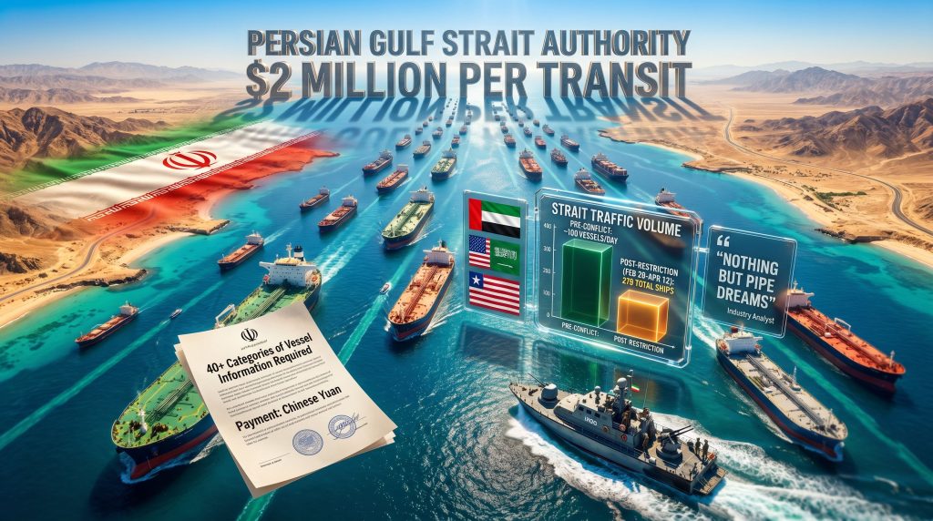 Iran Strait of Hormuz transit rules infographic map