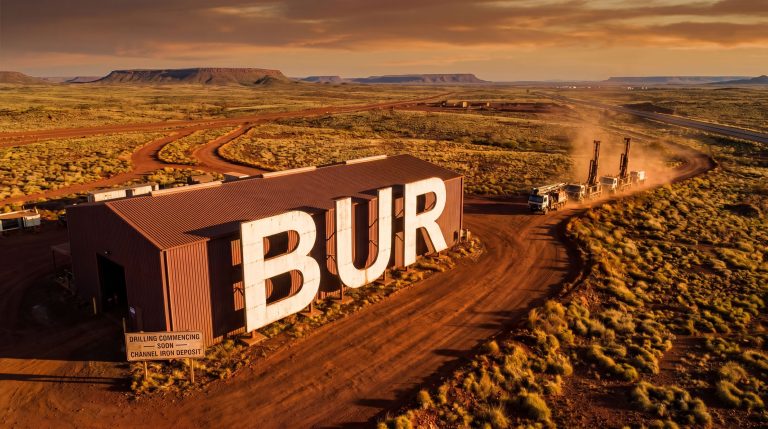 Burley Minerals Ltd-BUR-BUR drilling site in desert landscape