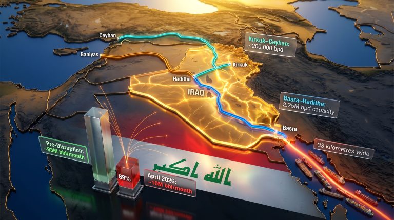 Iraq oil exports through Strait of Hormuz map