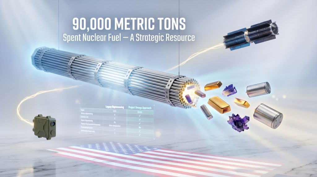 Project Omega spent fuel recycling graphic