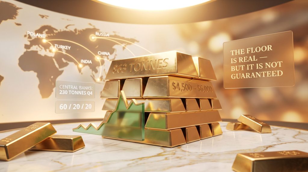 gold price floor and central bank buying infographic