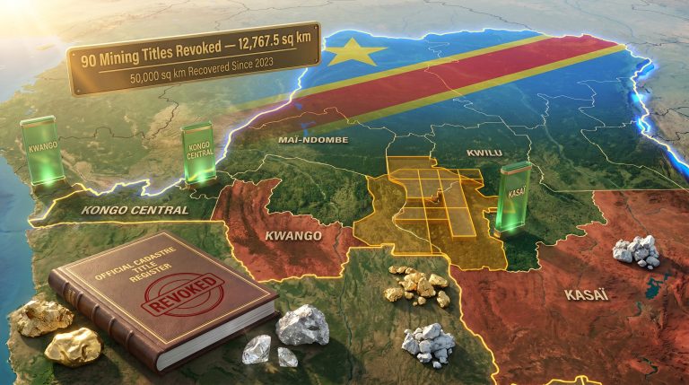 DRC revokes mining rights linked to Acacia and Kwango Mines map