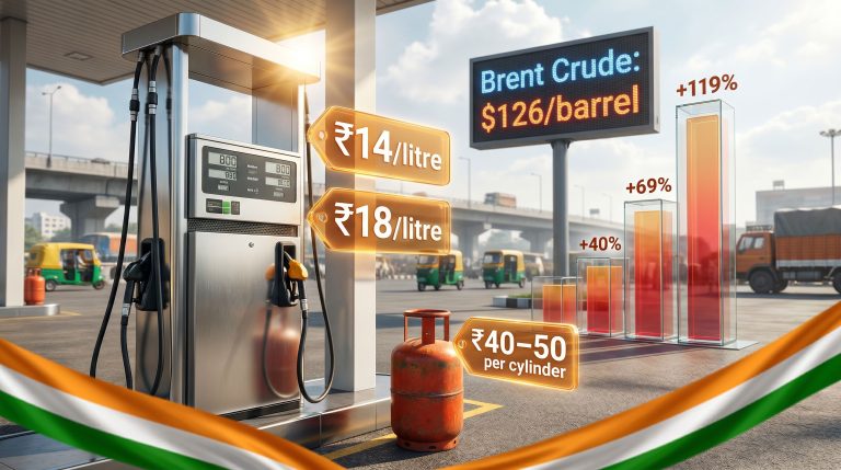 India fuel price hike for petrol diesel and LPG infographic