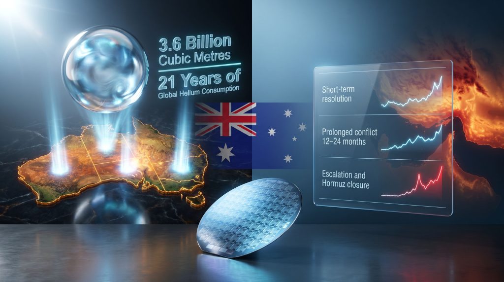 Australia helium extraction and Iran war supply impact infographic