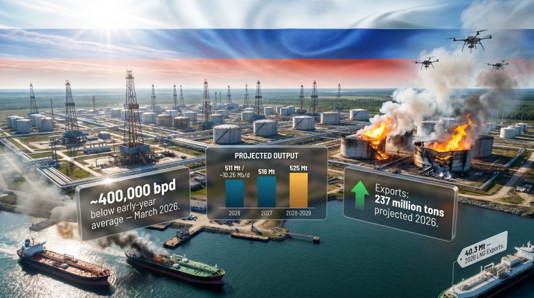 Russia oil output flat amid Ukraine drone attacks illustration