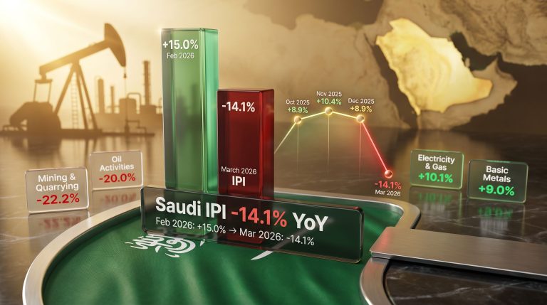 Saudi industrial production falls amid oil sector decline chart
