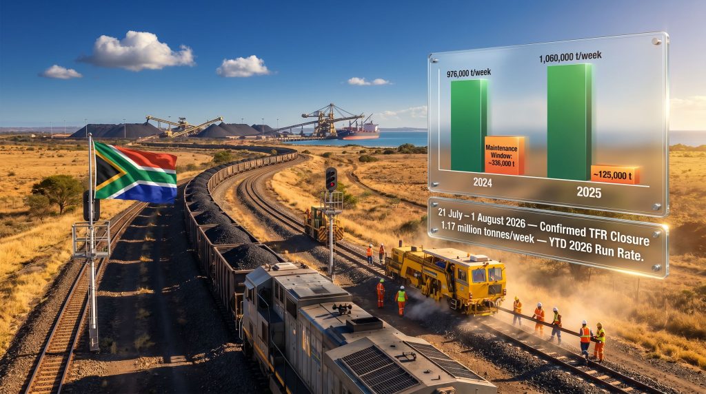 Transnet coal rail closure dates in South Africa infographic