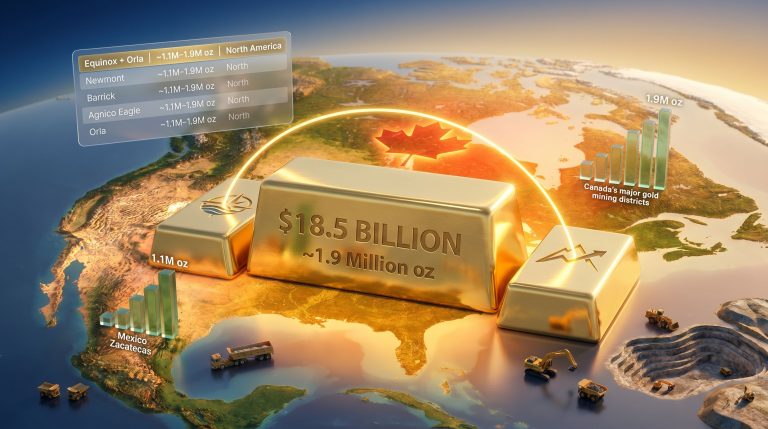 Equinox Gold and Orla Mining merger infographic