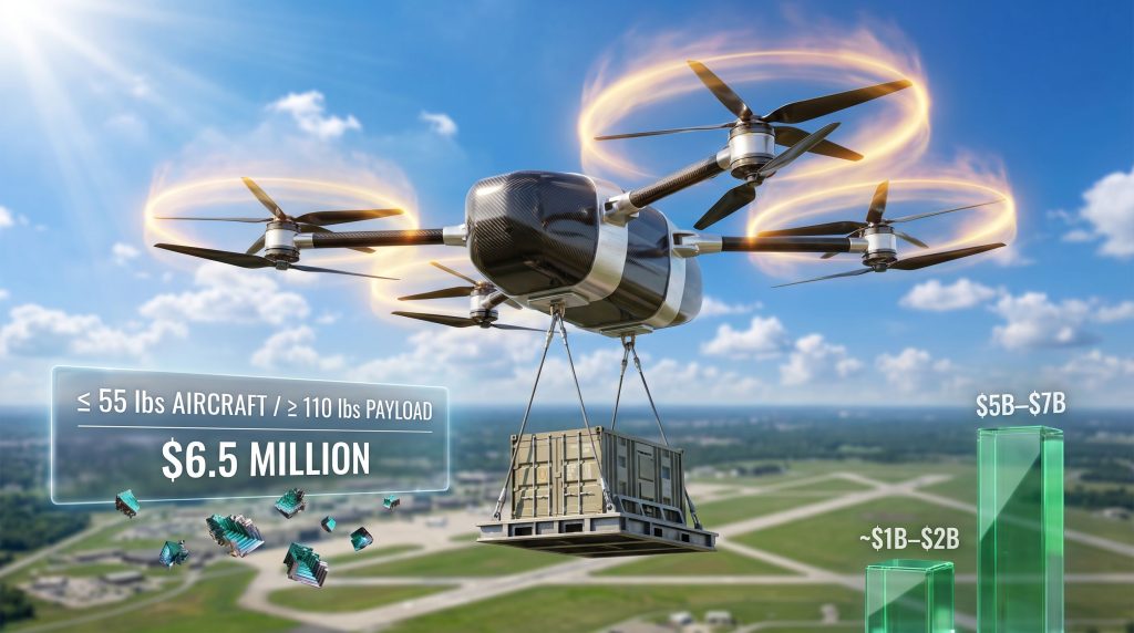 PyroDelta DARPA Lift Challenge heavy-lift drone lifting cargo