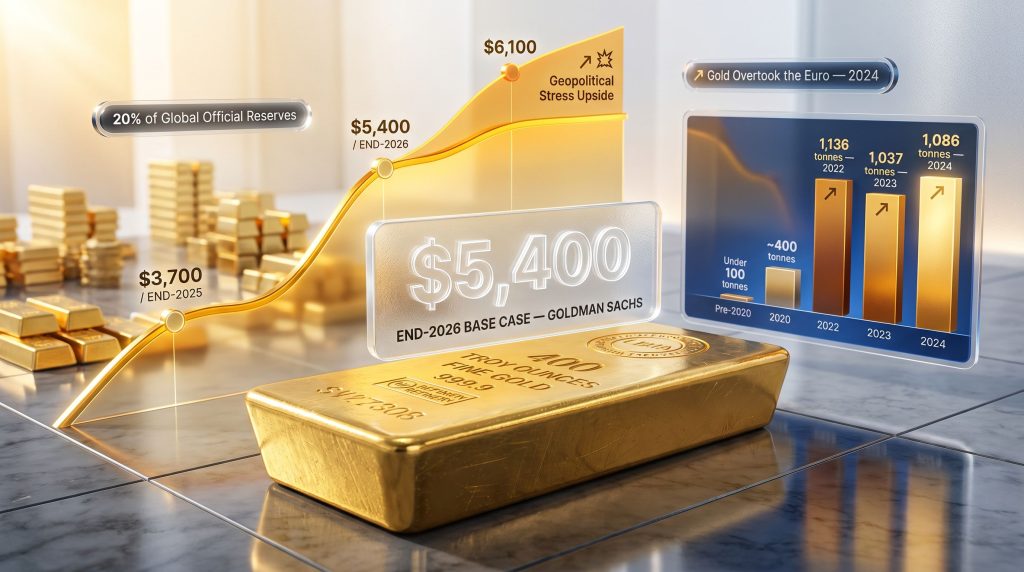 Goldman Sachs gold price forecast infographic