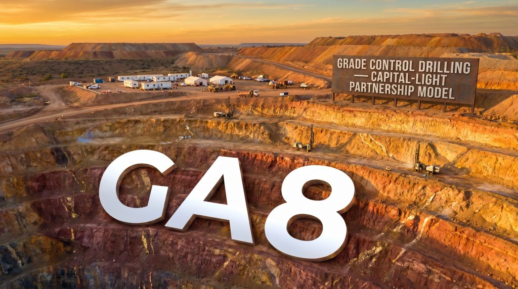 Goldarc Resources Ltd-GA8-CA8 mining site with drilling rigs
