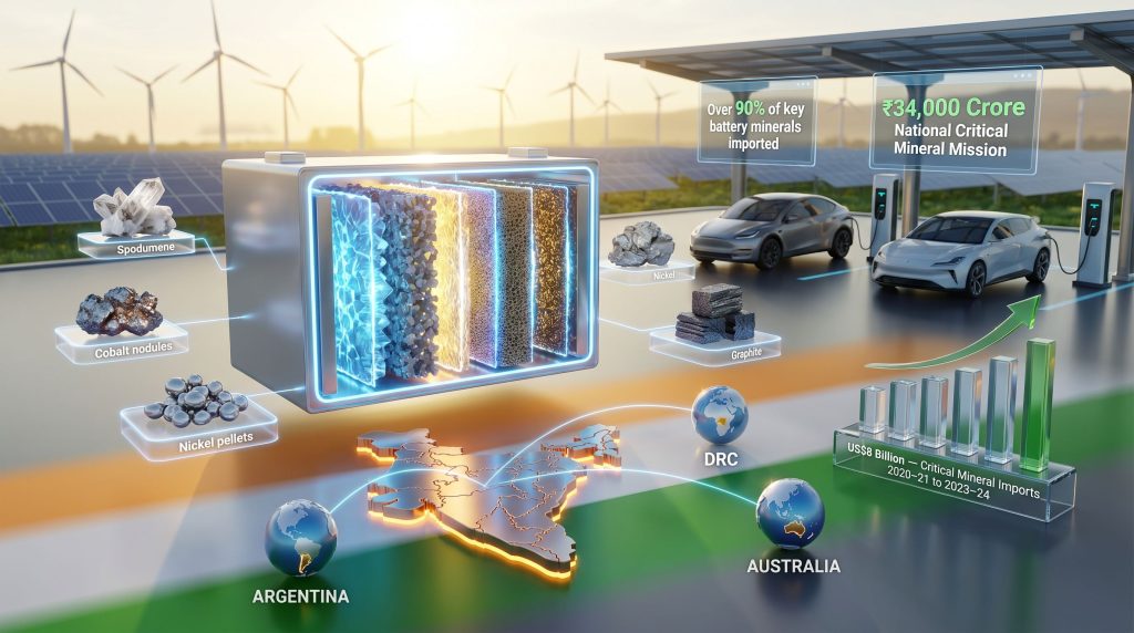 India EV infrastructure and critical minerals supply chain