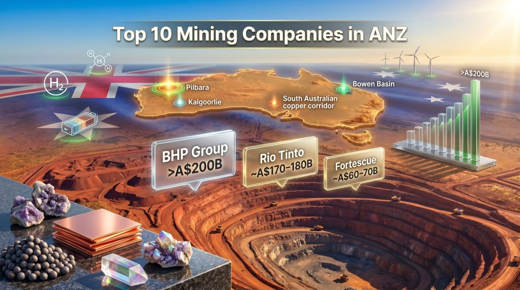 top 10 mining companies in ANZ infographic